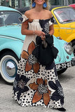Momentlover College Print Off the Shoulder Printed Dress Dresses