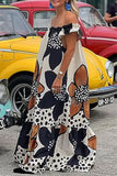 Momentlover College Print Off the Shoulder Printed Dress Dresses