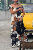 Momentlover College Print Off the Shoulder Printed Dress Dresses