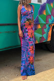 Momentlover Sexy College Print Backless U Neck Sleeveless Dress Dresses