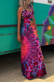 Momentlover Sexy College Print Backless U Neck Sleeveless Dress Dresses