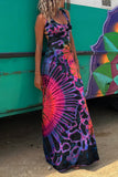 Momentlover Sexy College Print Backless U Neck Sleeveless Dress Dresses