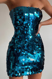 Momentlover Sexy Party Solid Patchwork Strapless Dresses