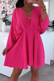 Momentlover Casual Simplicity Solid Asymmetrical V Neck Irregular Dress Dresses
