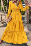 Momentlover Casual Vacation Solid Fold V Neck A Line Dresses
