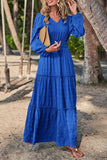 Momentlover Casual Vacation Solid Fold V Neck A Line Dresses