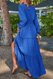 Momentlover Casual Vacation Solid Fold V Neck A Line Dresses