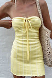 Momentlover Sexy Solid Frenulum Halter Sleeveless Dress Dresses(5 Colors)