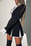 Momentlover Elegant Solid Patchwork Asymmetrical Collar A Line Dresses(3 Colors)