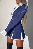 Momentlover Elegant Solid Patchwork Asymmetrical Collar A Line Dresses(3 Colors)