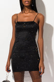 Momentlover Sexy Solid Patchwork Sling Dress Dresses