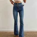 themeisles - Hot Girl Denim Flare Jeans