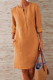 Momentlover Fashion Street Solid O Neck A Line Dresses(10 Colors)