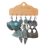 Geometric retro court earrings