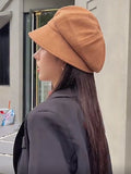 Momentlover Simple Keep Warm Solid Color Fisherman Hat