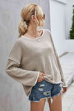 Momentlover Round Neck Dropped Shoulder Sweater