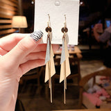 S925 silver needle long tassel earrings