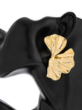 Geometric Pleated Solid Color Earrings Accessories
