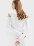 momentlover Simple Ice Silk Sun Protection Solid Color Sleevelet