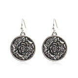 Leaf drop-shaped handmade rice beads woven turquoise earrings