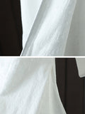 Momentlover Solid Color Jacquard Chinese Frog Buttons Loose Long Sleeves V-Neck Midi Dresses