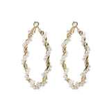 S925 silver needle C-shaped circle diamond zircon earrings