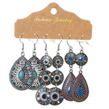Vintage earrings round dripping oil bohemian earrings
