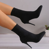themeisles - Black Casual Patchwork Pointed Comfortable Out Door Shoes (Heel Height 3.54in)