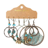 Vintage earrings round dripping oil bohemian earrings