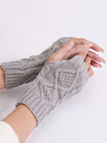 momentlover Simple 9 Colors Jacquard Knitting Gloves