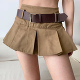 themeisles - Y2K Corduroy Pleated Mini Skirt