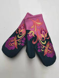 momentlover Casual Keep Warm Floral Embroidered Mittens