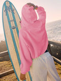 Momentlover Half Zip Pocketed Dropped Shoulder Hoodie