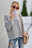 Momentlover Round Neck Dropped Shoulder Sweater
