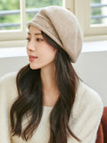 Momentlover Pleated Knitted Hats Beret Hat