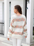 Momentlover Striped Drop Shoulder Sweater
