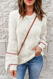Momentlover Multicolored Pilling Detail Ribbed Trim Sweater