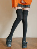 momentlover Casual Skinny Leg Solid Color Stockings Accessories