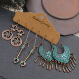 Water drop round drip oil fringed earrings
