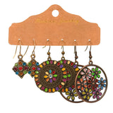 Water drop round drip oil fringed earrings