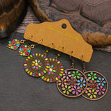 Water drop round drip oil fringed earrings