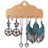 Water drop round drip oil fringed earrings