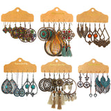 Water drop round drip oil fringed earrings