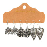 Water drop round drip oil fringed earrings