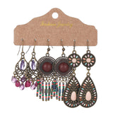 Bohemian oil drop diamond earrings