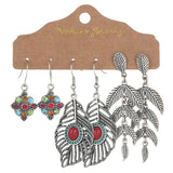 Bohemian oil drop diamond earrings