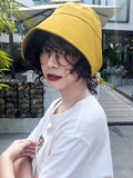 Momentlover Going Out Solid Color Sun Protection Fisherman Hat