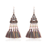 Bohemian fashion long tassel earrings