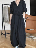 Momentlover Original Empire Elasticity Wide Leg Jumpsuits
