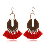 Bohemian fashion long tassel earrings
